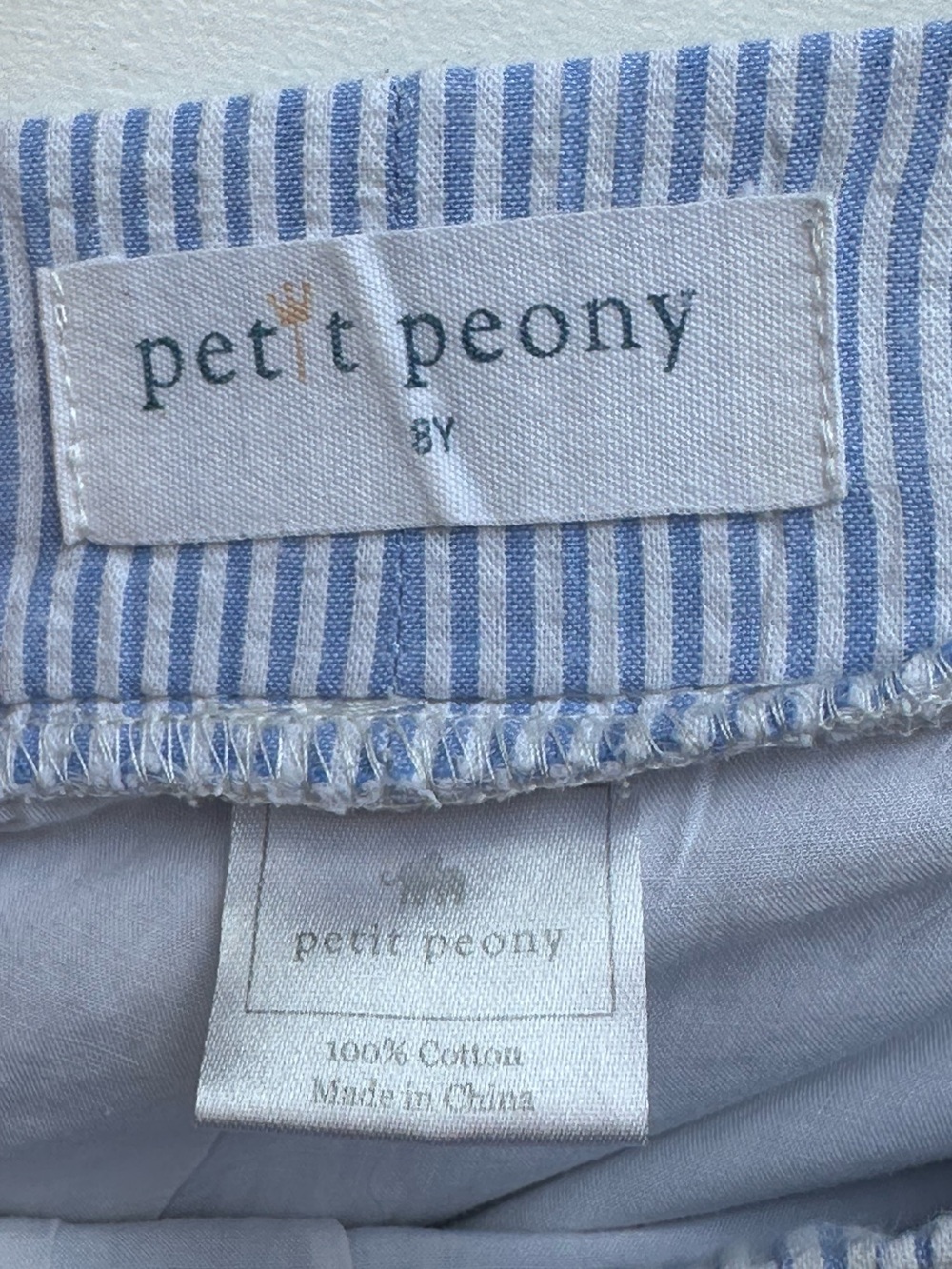 Petit Peony Seersucker Shorts size 8 - Picture 2 of 6